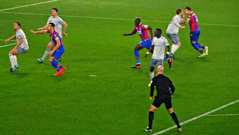 Eagles await a corner at the Holmesdale end but no more goals were forthcoming after the break.