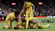 Guehi celebrates after scoring a brilliant curling effort to make it 2-0 to Palace