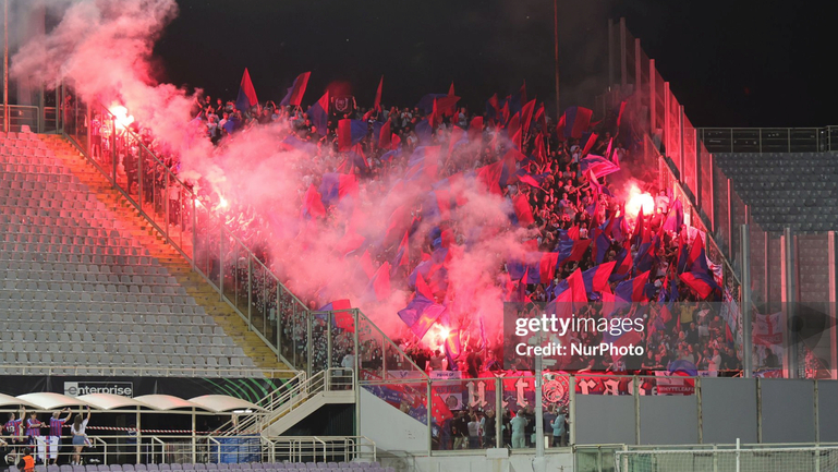 Palace fans showing their support before the game