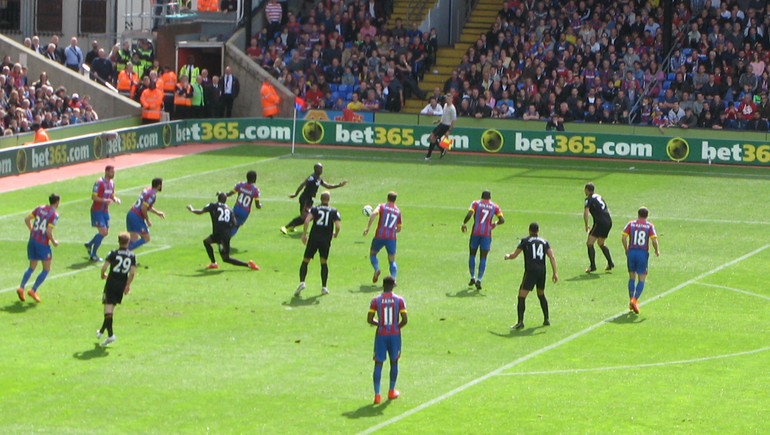 Wilfried Zaha waits for a crack at the Hull goal but it was not to be - again