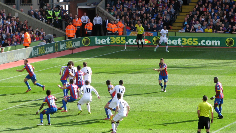 Glenn Murray runs at the United goal in the second half but his luck was out.