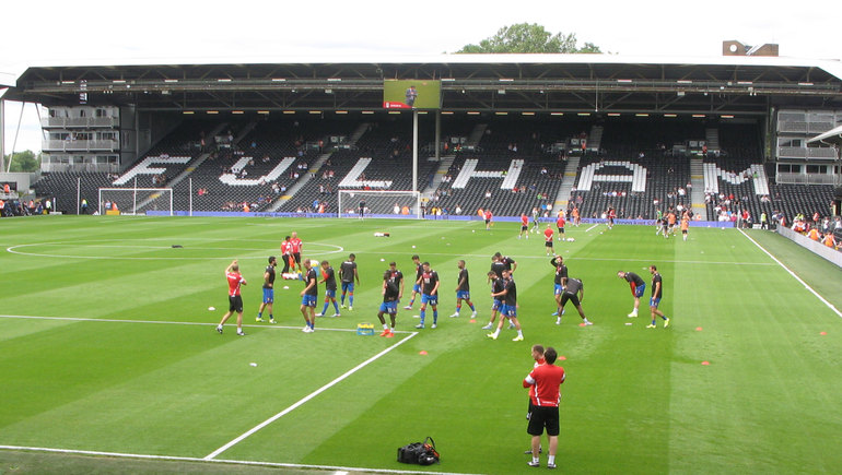 Warming up before the game at Craven Cottage. The result was an uninspiring 1-1 draw