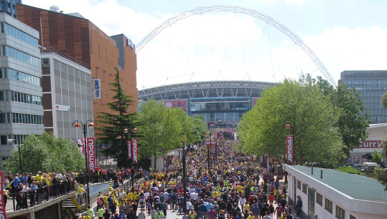 Wembley Way in May 2013, another happy day for the Eagles