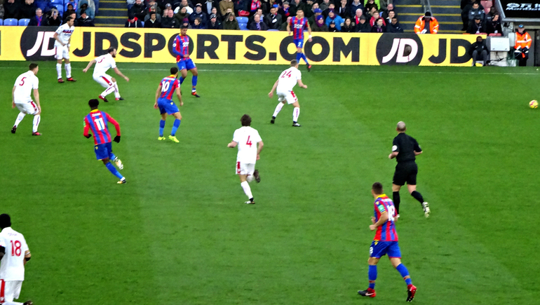 Wilf, Andros and Ruben attack the Potters' goal in the first period.