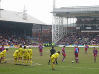 Another Palace free kick. Danny Granville misses by inches