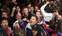 Crystal Palace fans demonstrating outside Lloyds TSB bank's offices in London.jpg