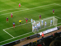Palace free-kick which leads to the goal