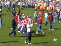 Fans celebrate.