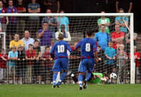 Dean Santangelo saves Craig Fagan's penalty (Ed Boyden - www.edboydenphotos.co.uk)