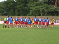 The Palace players lineup before the start of the match