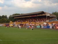 View of the main stand at Sutton's Gander Green Lane ground