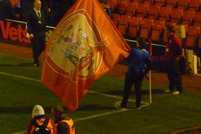 The players are 'welcomed' on to the pitch