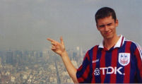 Mark Williams on top of the World Trade Centre, New York in 1999 