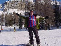Jimble in Cortina snowboarding 