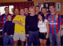 pint of mild and friends with presenter Tim Lovejoy and a Soccerette after being on Soccer AM earlier this season! 