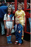 saxoneagle (back right) as mascot for the 1989 Blackburn play-off final