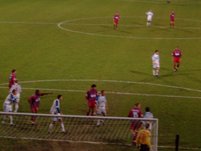 Players prepare for a Palace corner
