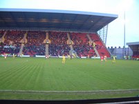 General view of Gresty Road before the start of the match