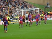 Palace prepare for a deep throw-in by Wolves.