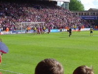 Attacking the Holmesdale end.