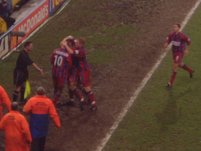 Clinton Morrison is congratulated after scoring