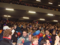 Palace fans waiting for the start of the crunch match