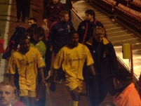 Clinton Morrison and Ricardo Fuller, after the match ended