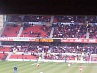Forest scoreboard shows that Morrison is playing