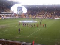 Palace players warmup before the start of the match