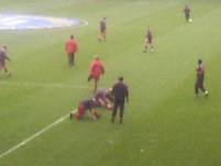 Palace players warming up