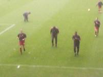 Palace players warming up