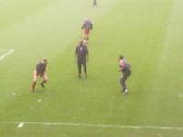 Palace players warming up