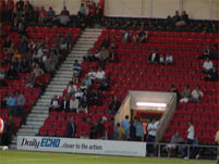 The Bournemouth fans leave in droves, after 80 minutes to demonstrate against their ground being sold by their board of directors