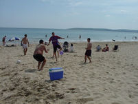 One of the Haywards Heath boys in action on the beach - Kent Krew's beano to Bournemouth