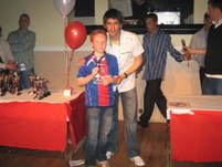 Mooro's boy Joe receiving Players player of the year trophy from Butts,  Valley Valiants FC  U'11s  22/4/06