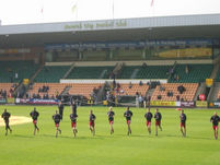 Players warming up