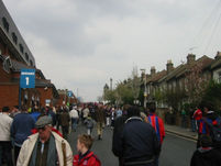 Walking down the Holmesdale End - to see the Palace Aces!