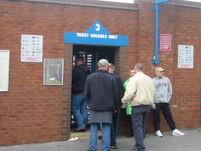 Fans entering Selhurst Park from the E3 entrance in Holmesdale Road