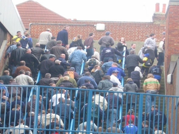 The Birmingham fans leave after fulltime