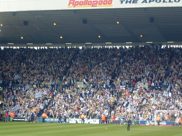 The West Brom fans at the opposite side from the Palace fans.