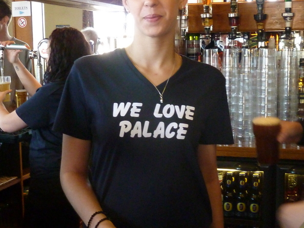 Barmaid, different top every other week.