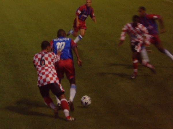 Clinton Morrison holds the ball up