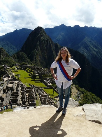 Isabel Rice by Macchu Picchu, in Peru