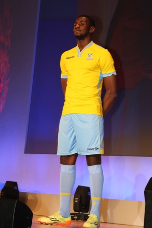 Yannick Bolasie models the away kit for Season 14/15