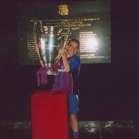 Pete Flannery and the European Cup at the Nou Camp, Spain