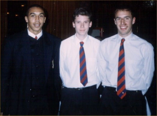 Mark Williams with Chris Armstrong and Gareth Southgate in 1994. 