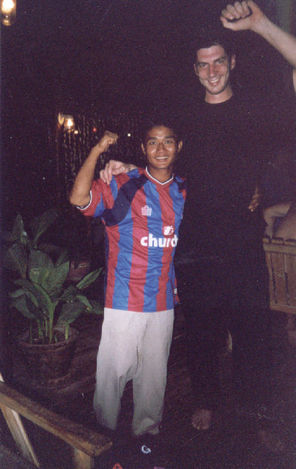 jcreedy with Mr Nui, in Merry Beach Resort, Ko Lanta, Thailand. 