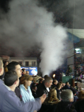 Now, it looks like smoke, but I can assure you it is tickertape