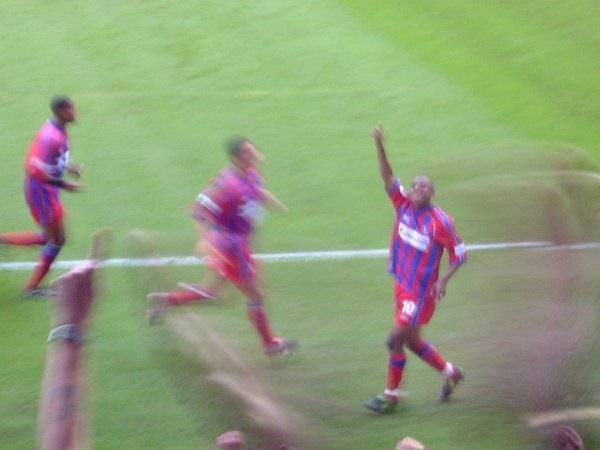 Clinton Morrison celebrates scoring