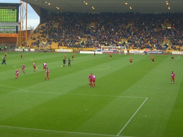 Players warmup before the start of the game